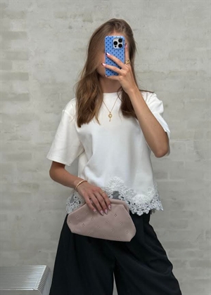Small fleur clutch Oyster Pink Pico 